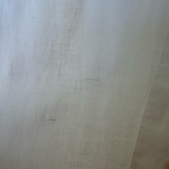 FLAX White V Neck Long Sleeve Braided Neck Button Up Shirt in White - Picture 5 of 8